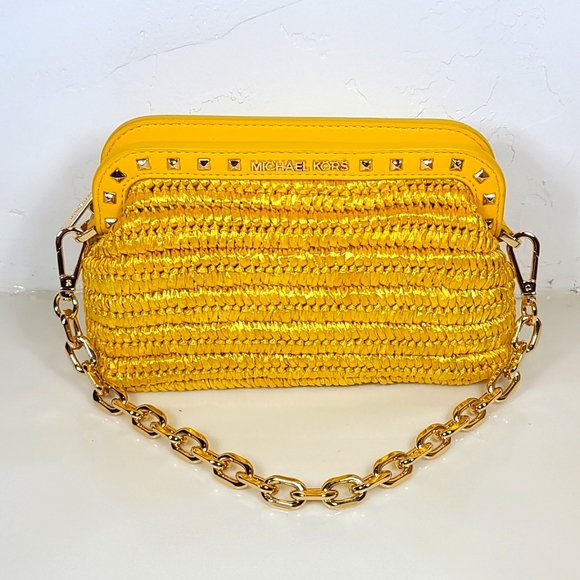 Michael Kors Livia Small Cloud Clutch – Butter Yellow NWT (MSRP: $448)